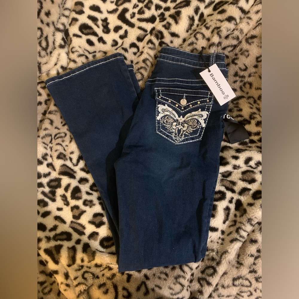 Bamboo cross boot cut jeans